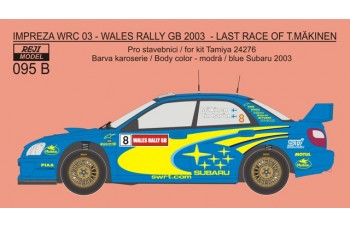 Decal – Subaru Impreza WRC SWRT - 2003 Wales Rally GB - Mäkinen last performance